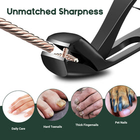 VANWIN clippers with catcher for mess-free nail trimming.