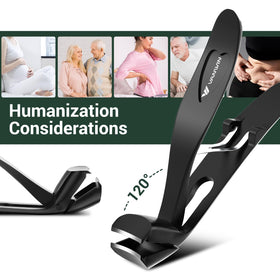 VANWIN toenail clippers angled head for easy trimming of tough nails.