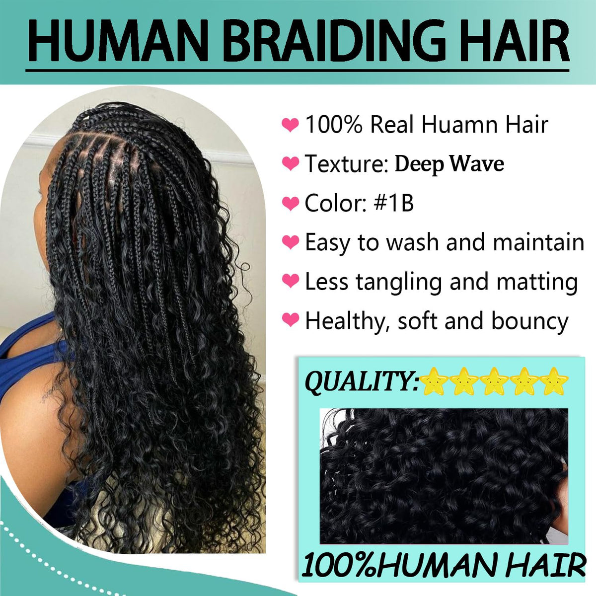 Variedoris deep wave bulk hair 16 to 26 inch length for versatile styling