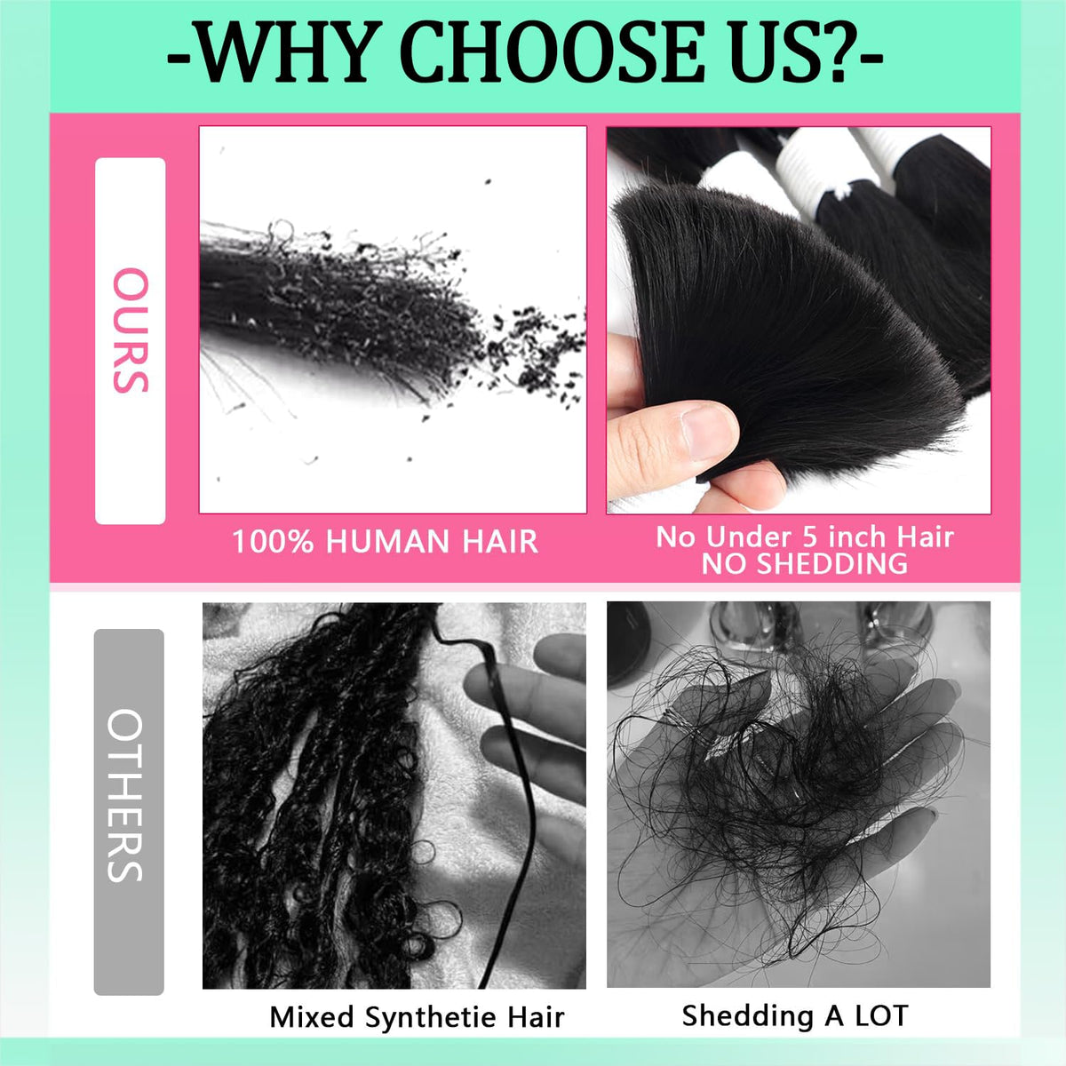Variedoris no weft braiding hair for seamless crochet looks
