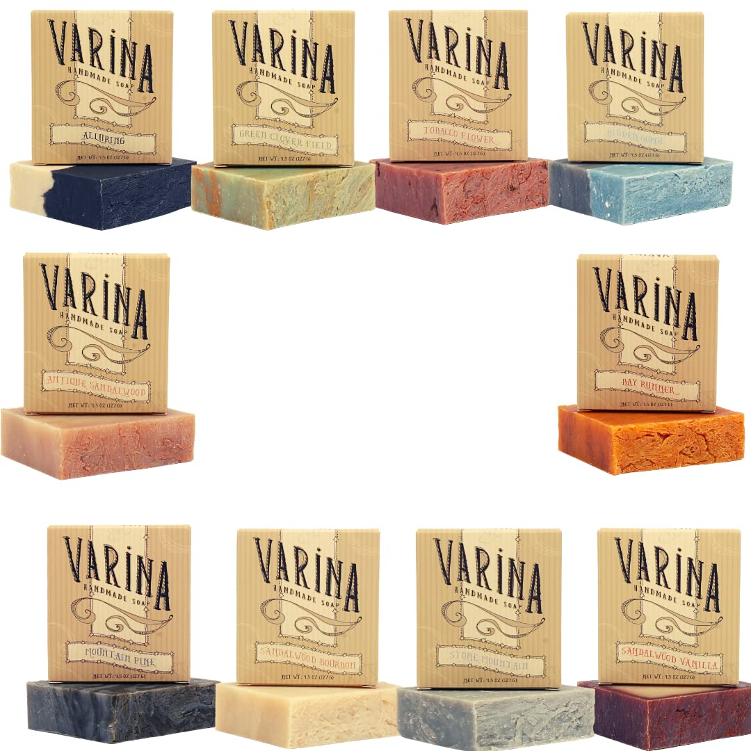 Varina Mens Variety Bar Soap pack shot highlighting natural cleansing for sensitive skin.