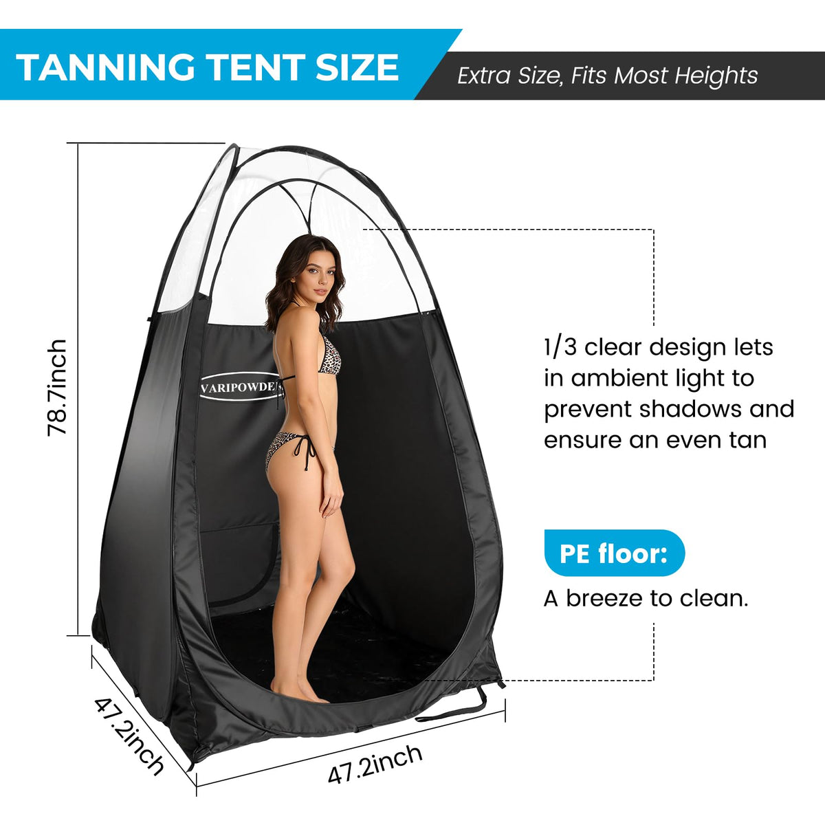 VARIPOWDER clear-top tent offers bright interior for even spraying