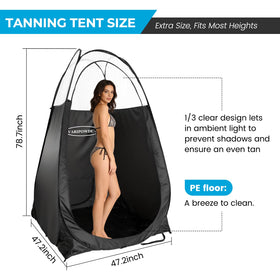VARIPOWDER clear-top tent offers bright interior for even spraying