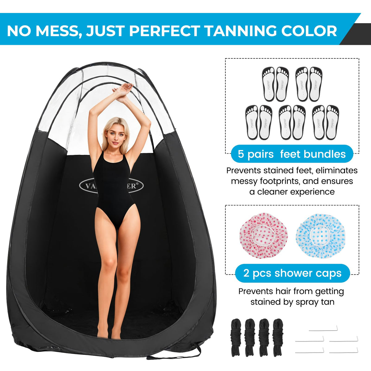 VARIPOWDER lightweight tan booth supports quick setup