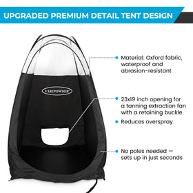 VARIPOWDER pop-up tan booth ready for mobile tanning on the go