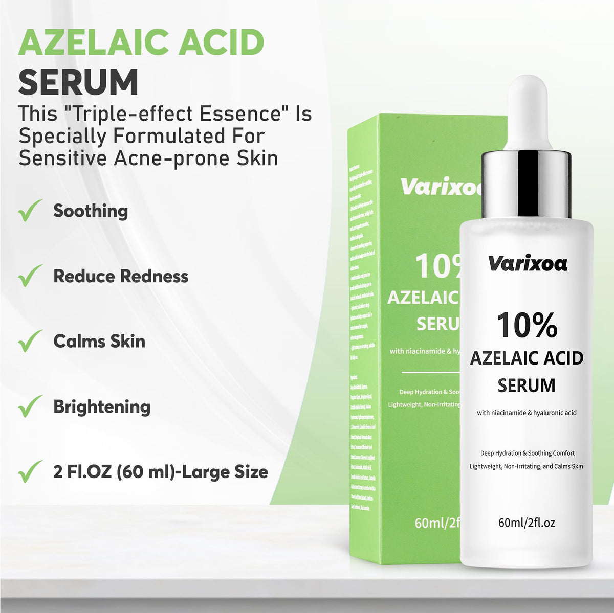 Varixoa Centella Asiatica illustration on label hints soothing and calming feel