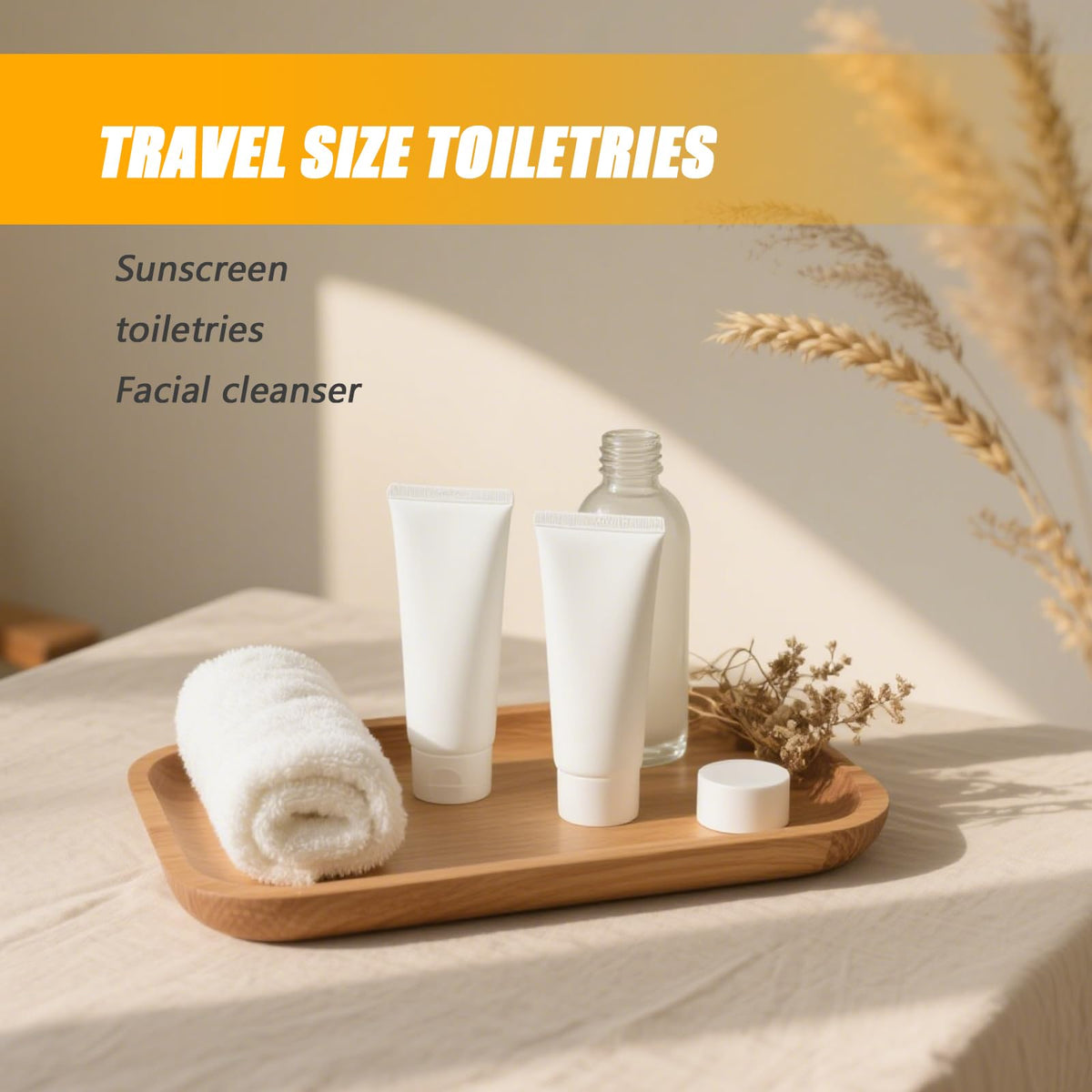 VASANA bottles featuring a snap-lock cap to prevent spills during travel.