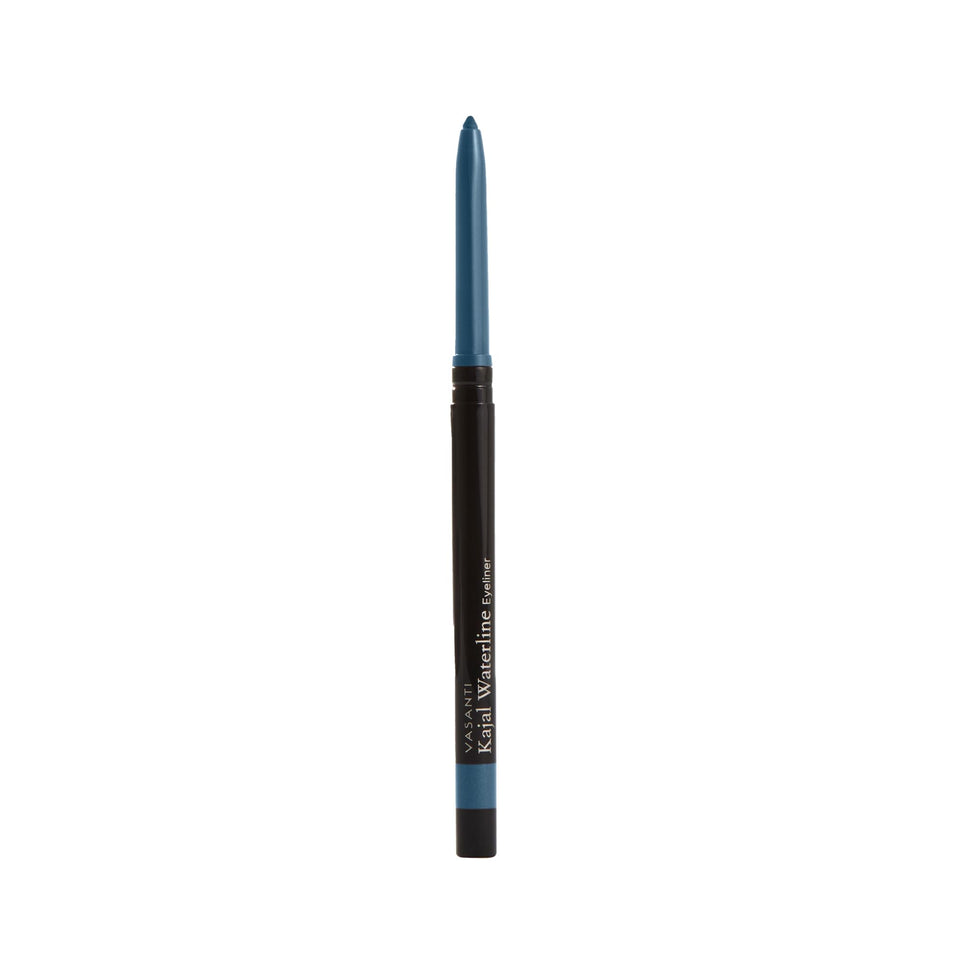 VASANTI Kajal Waterline Ice Blue pencil swatch for defined eyes.