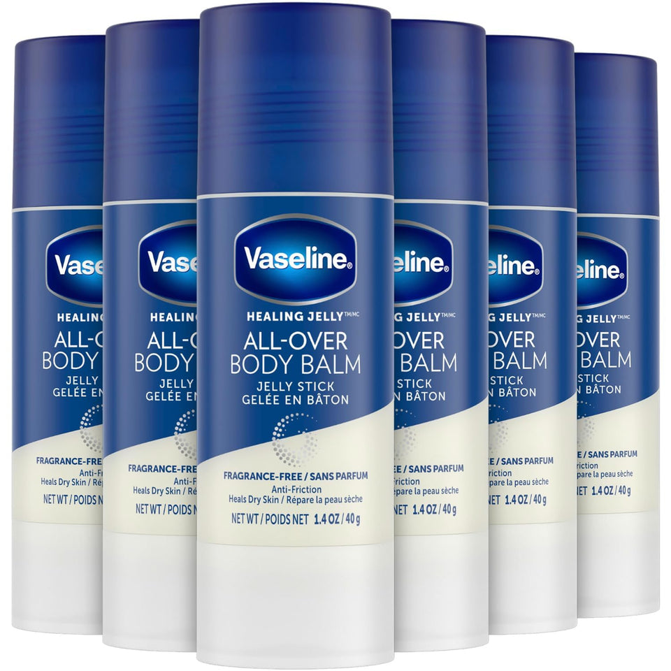 Vaseline balm-stick travel-size 1.4 oz, six-pack, portable moisture.