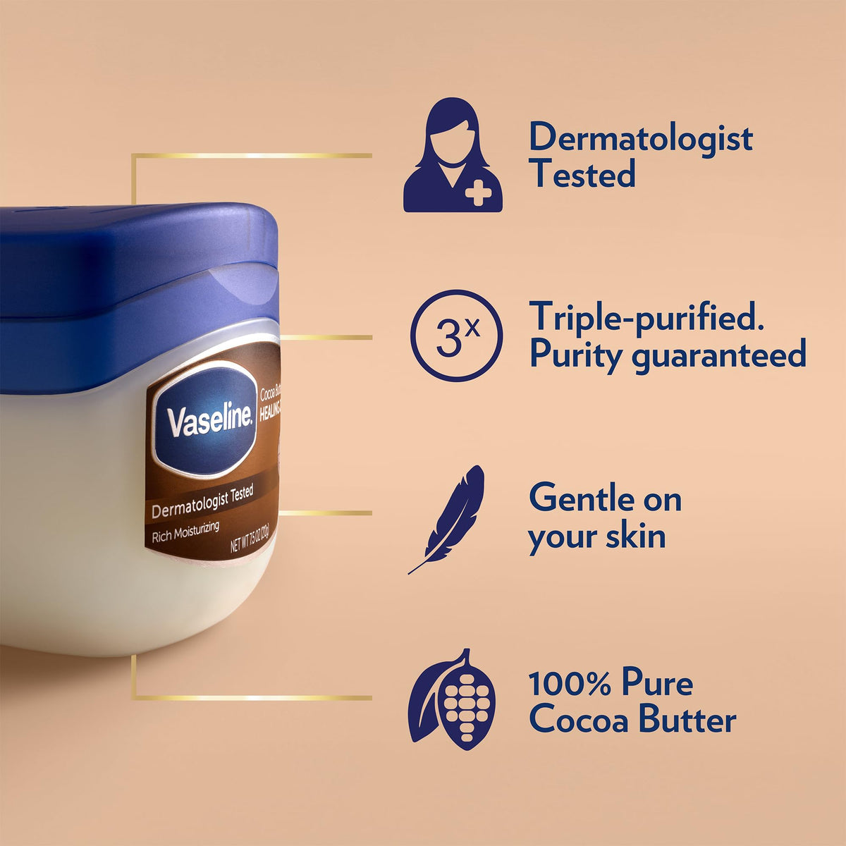 Vaseline Cocoa Butter Healing Jelly lip therapy stick softens dry lips.