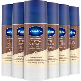 Vaseline Cocoa Shimmer Jelly Stick luminizer on skin for a radiant glow.