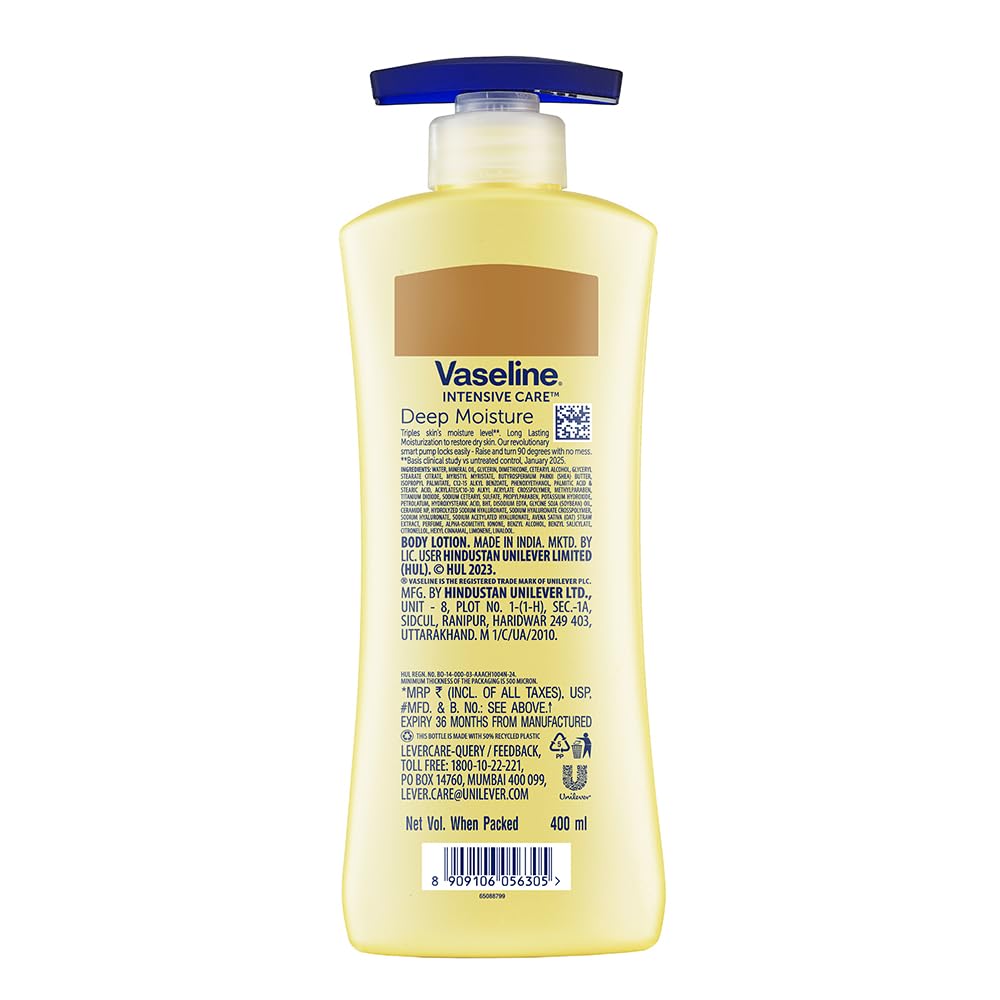 Vaseline Deep Moisture absorbs quickly for comfortable skin.
