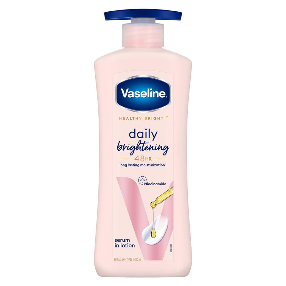 Vaseline Healthy Bright lotion front bottle for everyday hydration.