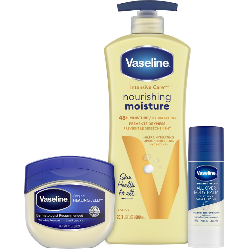 Vaseline Intensive Care Essential Healing Lotion bottle for daily hydration.