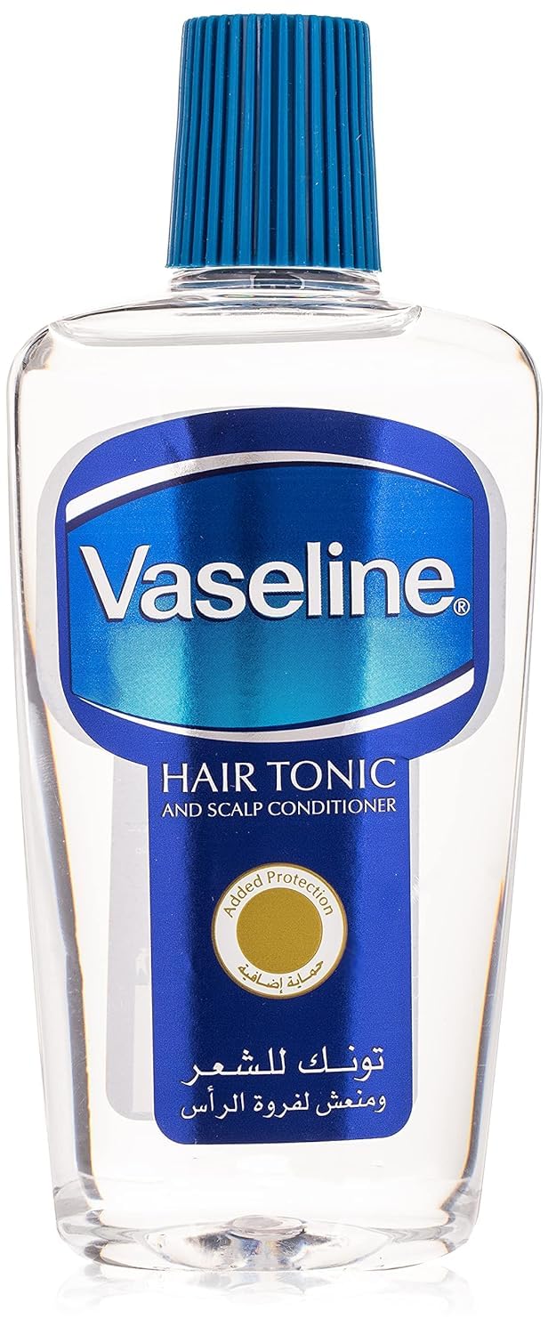 Vaseline Intensive Care Hair Tonic bottle for scalp hydration.