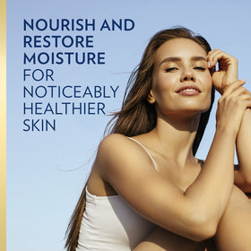 Vaseline Intensive Care Nourishing Moisture bottle label highlights oat extract and lipids
