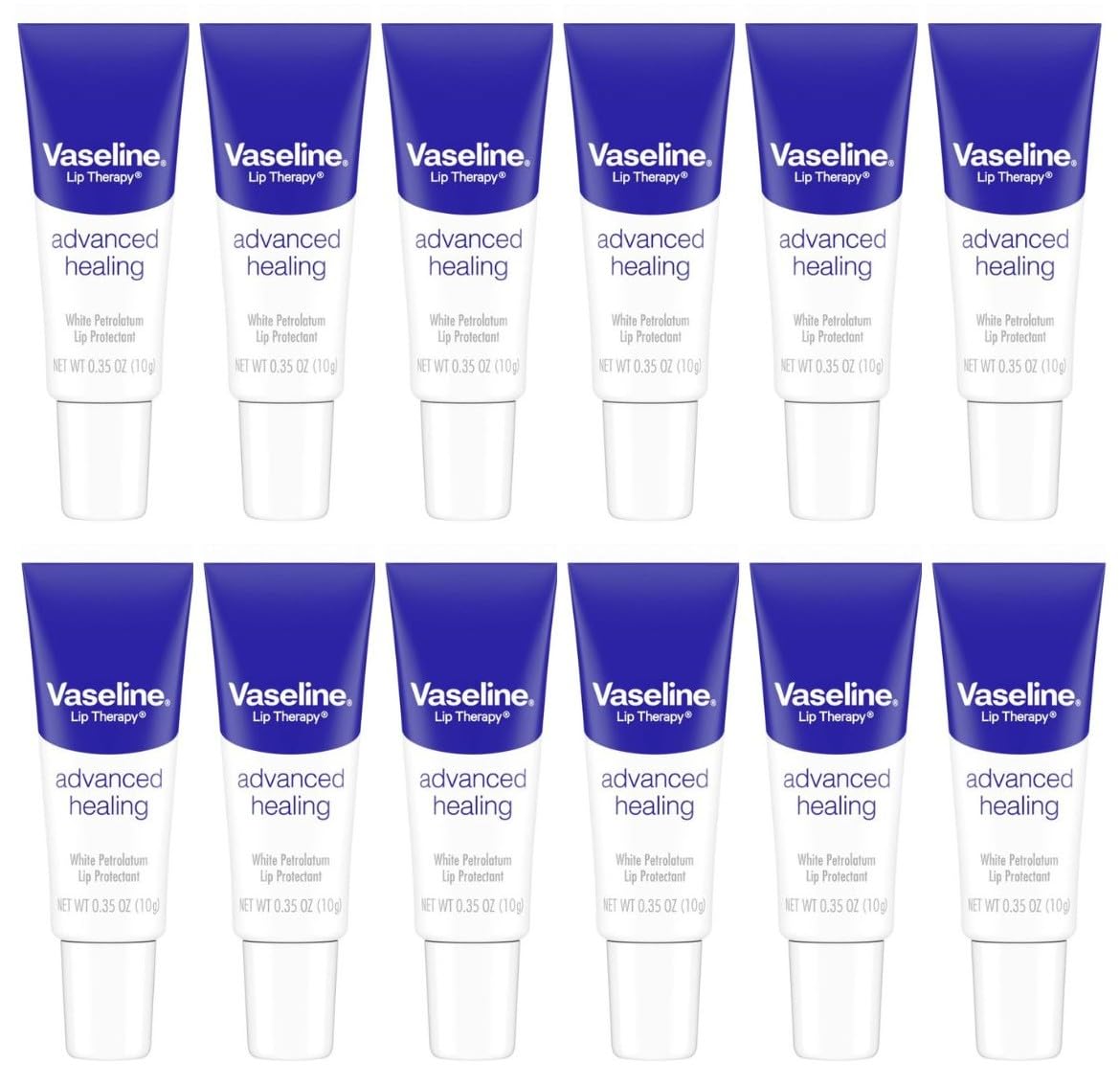 Vaseline Lip Therapy Advanced Formula bottle front view for lasting moisture