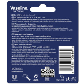 Close-up of Vaseline Lip Therapy Aloe Fresh stick showing non-greasy glide