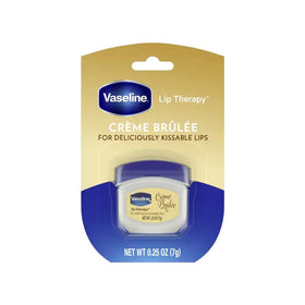Vaseline Lip Therapy Creme Brulee five-pack, front view for smooth lip care