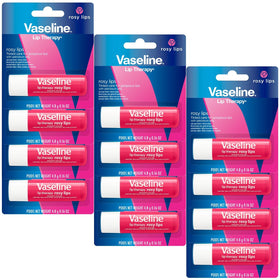 Vaseline Lip Therapy Rosy Lips 12-pack package for everyday hydration