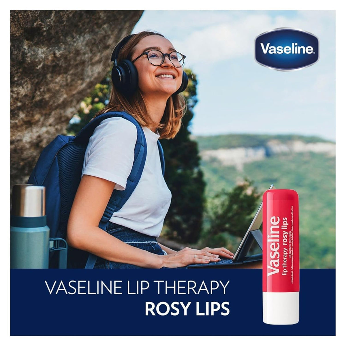 Vaseline Lip Therapy Rosy Lips convenient dispense