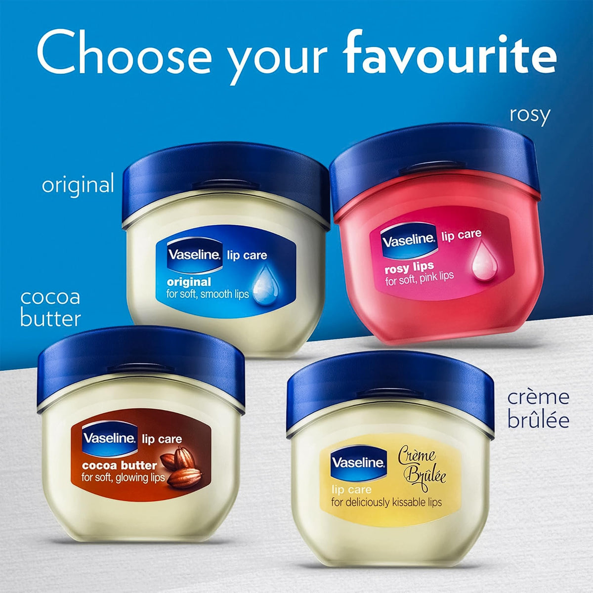 Vaseline Lip Therapy Rosy Lips mini-in-kit with other Vaseline products.