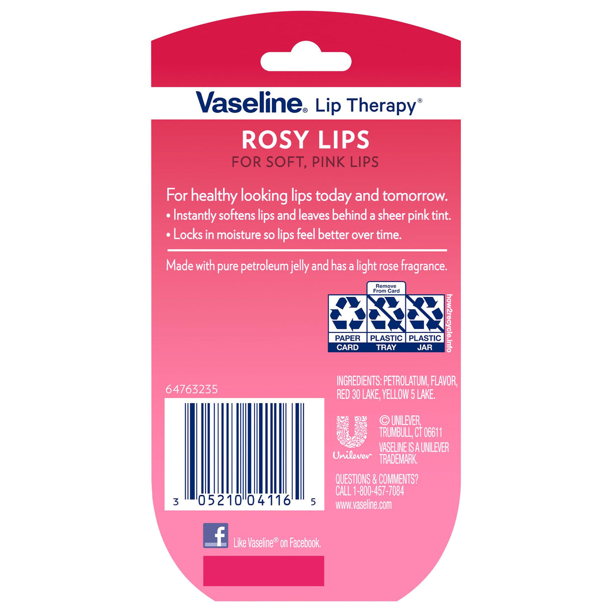 Vaseline Lip Therapy Rosy Lips mini-purse-friendly packaging for daily touch-ups.
