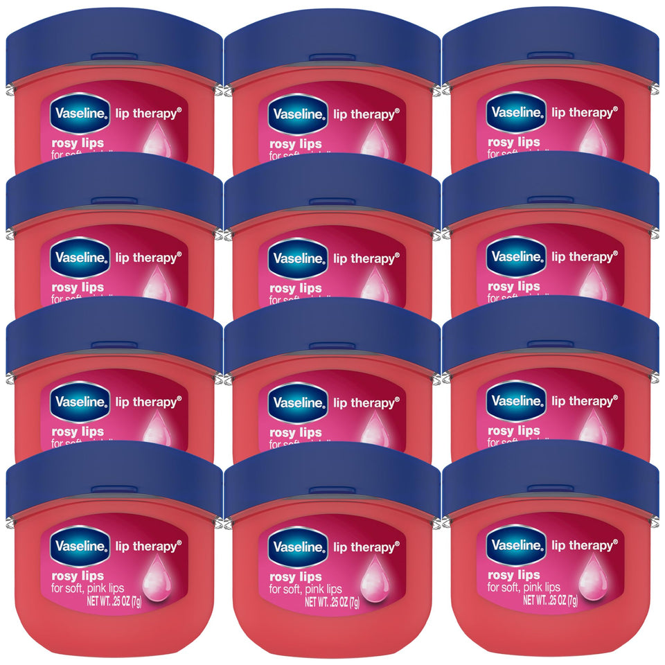 Vaseline Lip Therapy Rosy Lips mini-rose-tinted balm for hydrated lips on the go.
