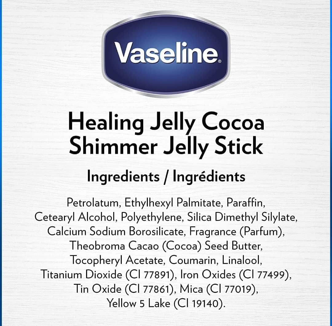 Vaseline Cocoa Shimmer Jelly Stick six-pack for versatile skincare routines.