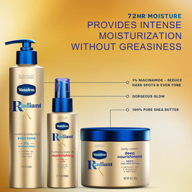Vaseline Radiant X Vitamin C Deep Nourishment Cream 10oz brightens and softens