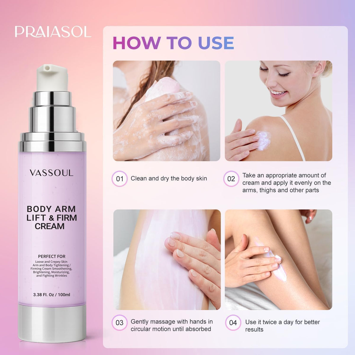 Close-up of VASSOUL jar showing creamy texture for smooth skin care.