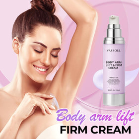VASSOUL Lift and Firm Arm Cream packaging highlighting premium design for daily firming routine.