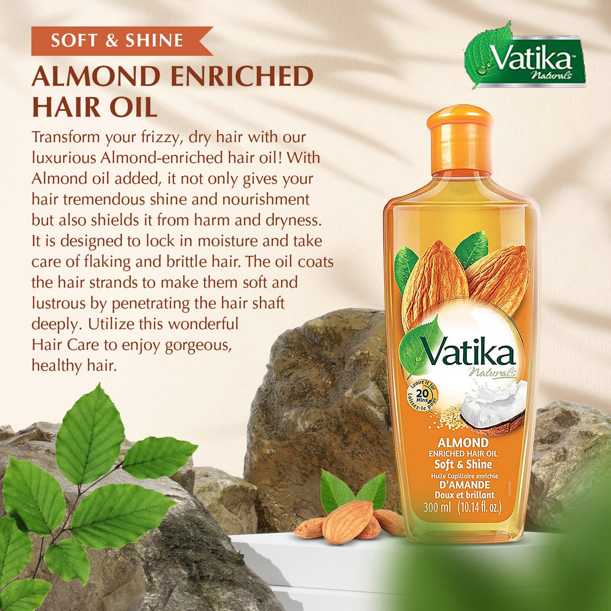 Vatika Naturals Dabur Hair Oil coconut application for strengthened strands and fuller look.