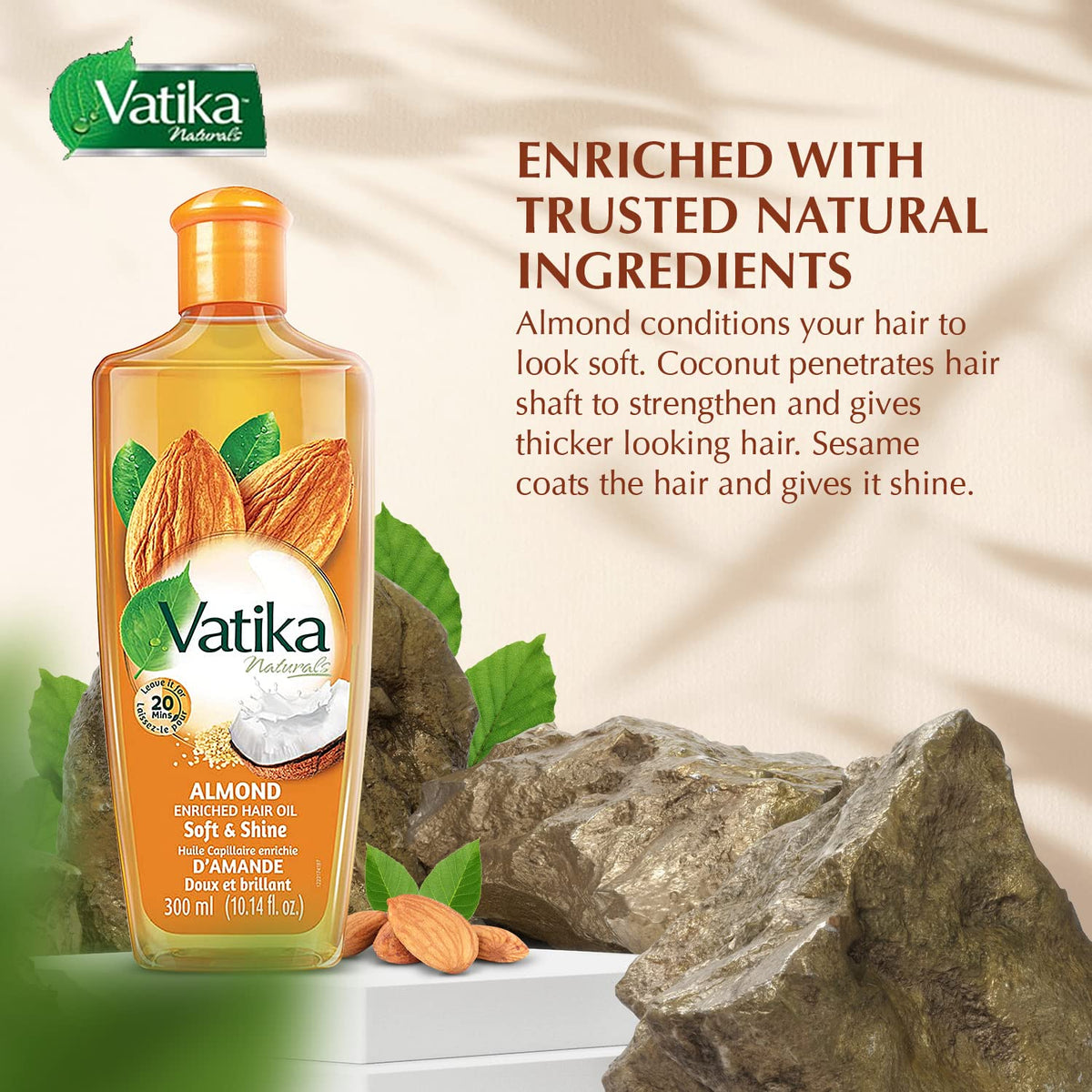 Vatika Naturals Dabur Hair Oil sesame gloss adds natural shine and manageability.