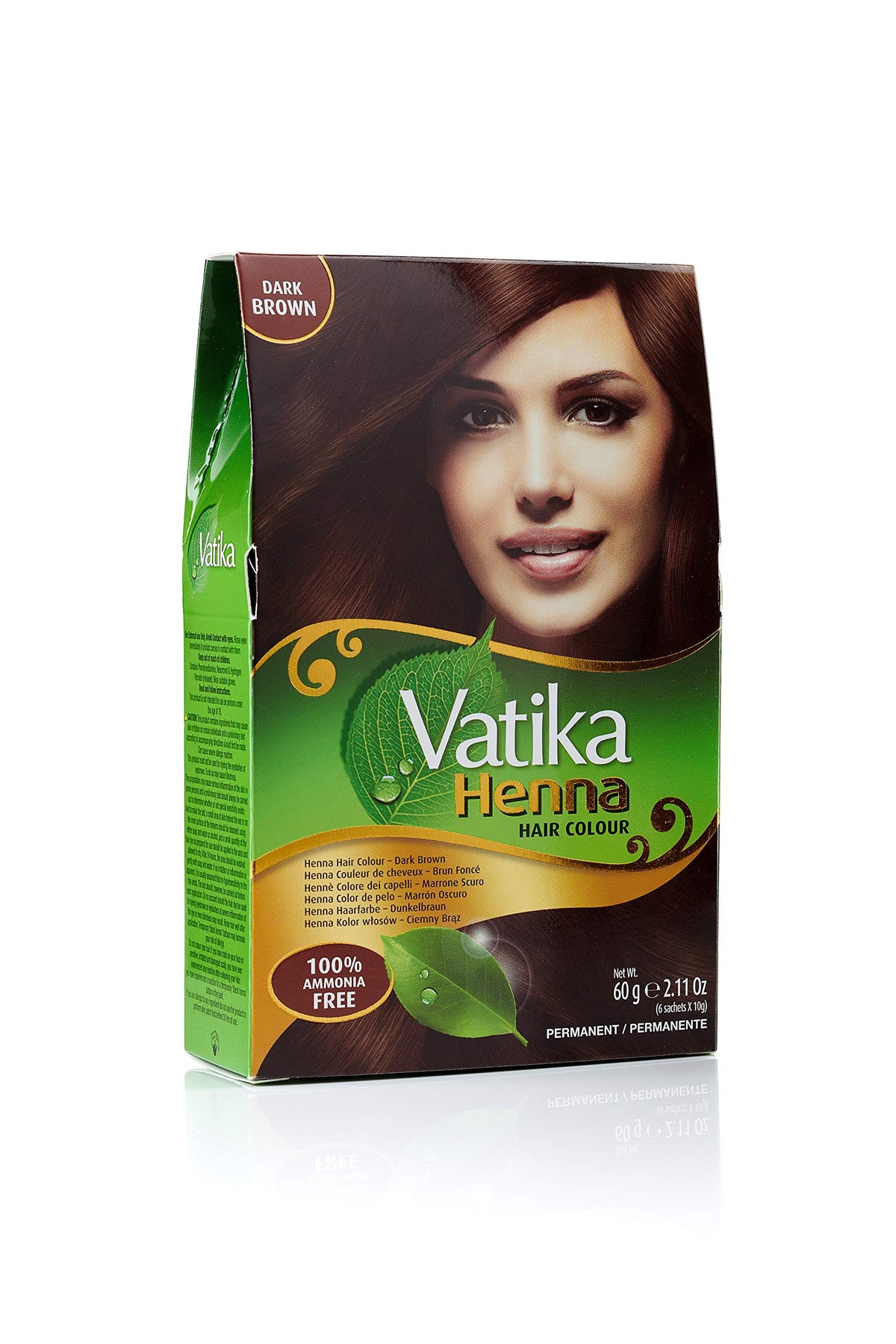 Vatika Naturals dark brown dye pack of 18 sachets for convenient color application