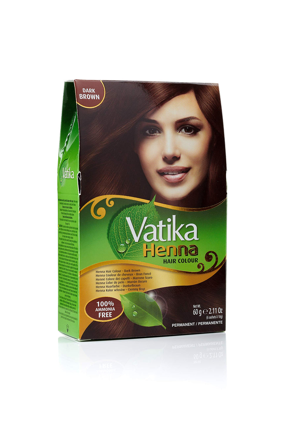 Vatika Naturals dark brown dye pack of 18 sachets for convenient color application
