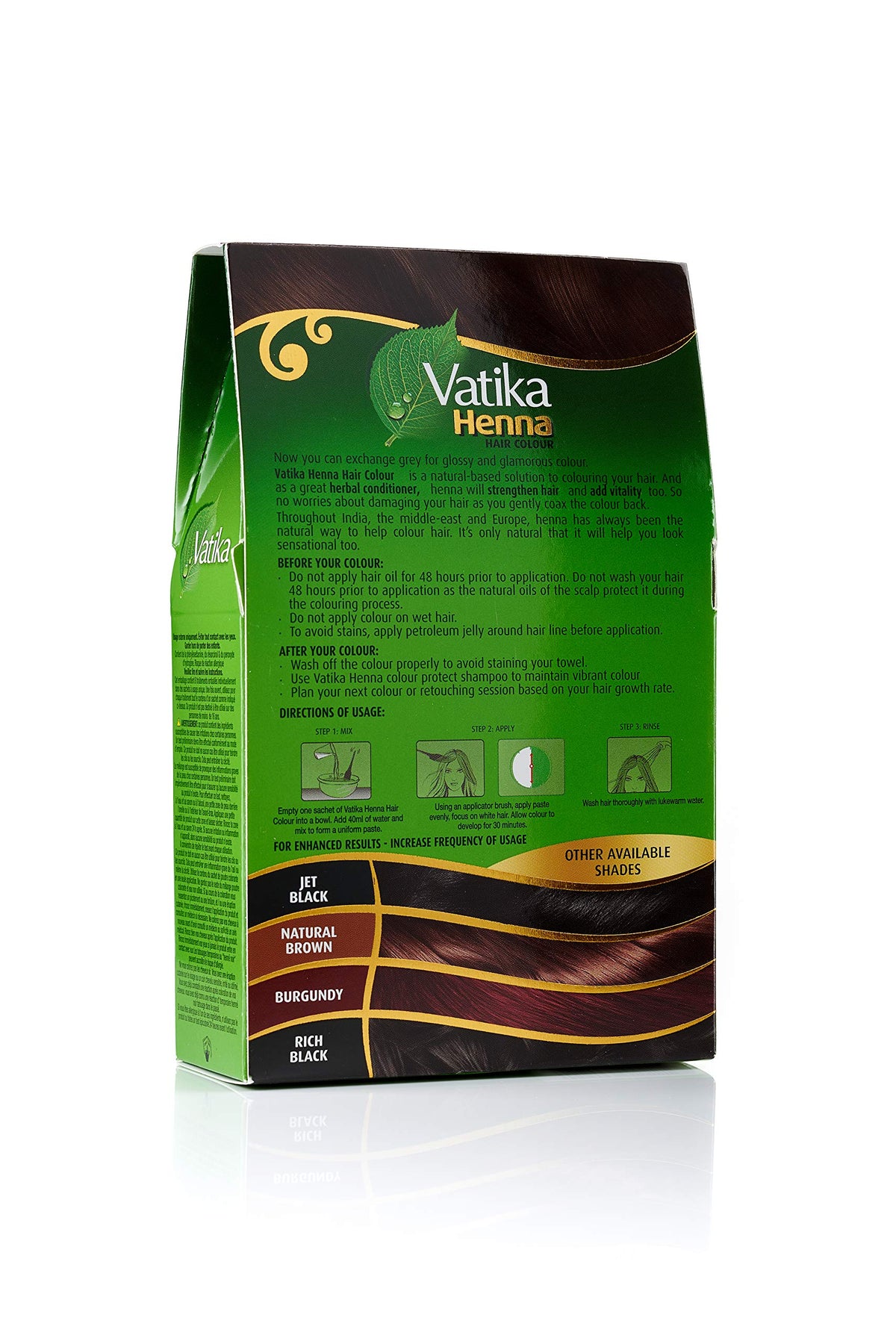 Vatika Naturals dye application shows smooth, even coverage