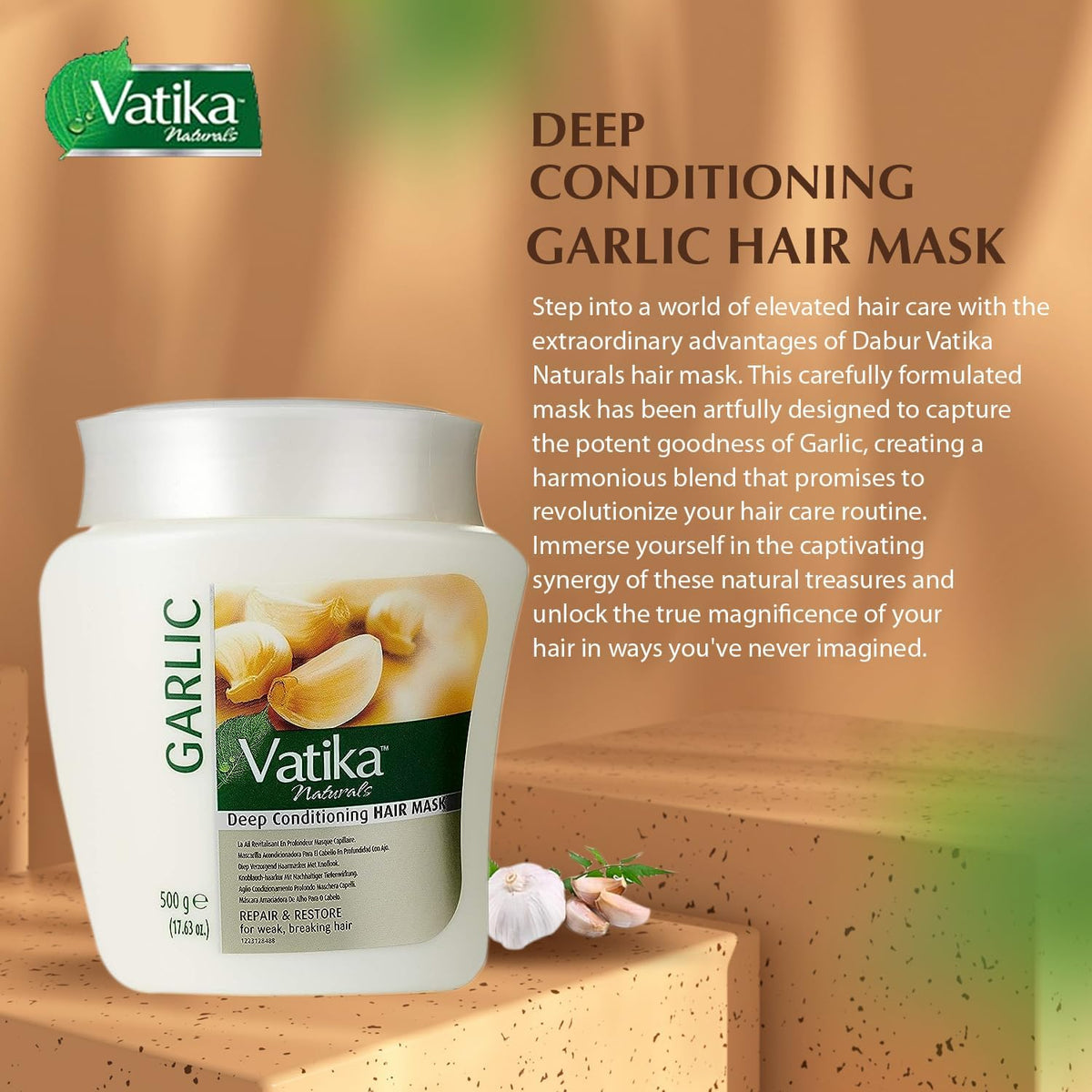 Garlic ingredient close-up highlighting natural scalp nourishment