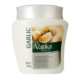 Vatika Naturals Garlic Hair Mask jar front view for nourishing care