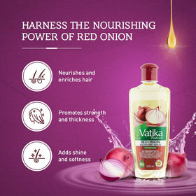 Vatika Naturals Hair Oil scalp massage visual implying easy, relaxing application.