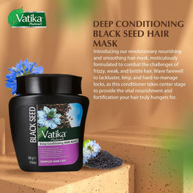 Damp hair application scene with Vatika Naturals mask entwined.