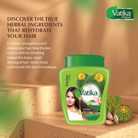 Vatika Naturals 500ml jar shown for long-lasting nourishment and easy application.