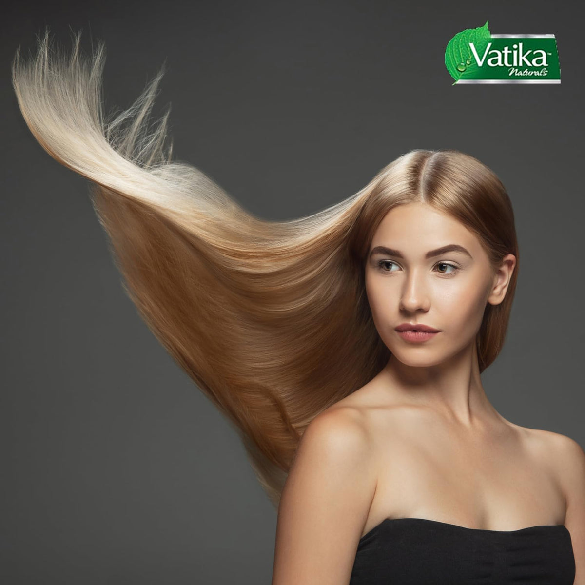 Vatika Naturals packaging highlights natural ingredients and value for 500ml.