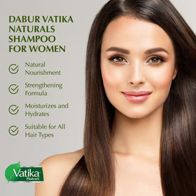 Vatika Naturals Moisturizing Shampoo on damp hair demonstrates easy daily routine.