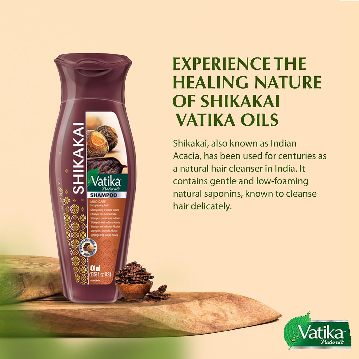 Vatika Naturals Moisturizing Shampoo for dry hair reveals silky, manageable strands.