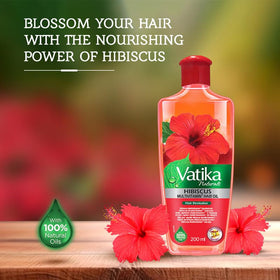 Vatika Naturals Multivitamin Hair Oil label closeup highlights premium ingredients for healthy hair.