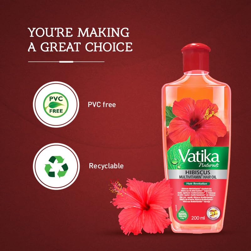 Vatika Naturals Multivitamin Hair Oil packaging showcases a 300 ml bottle.