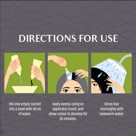 Vatika Naturals natural henna nourishes hair during color.