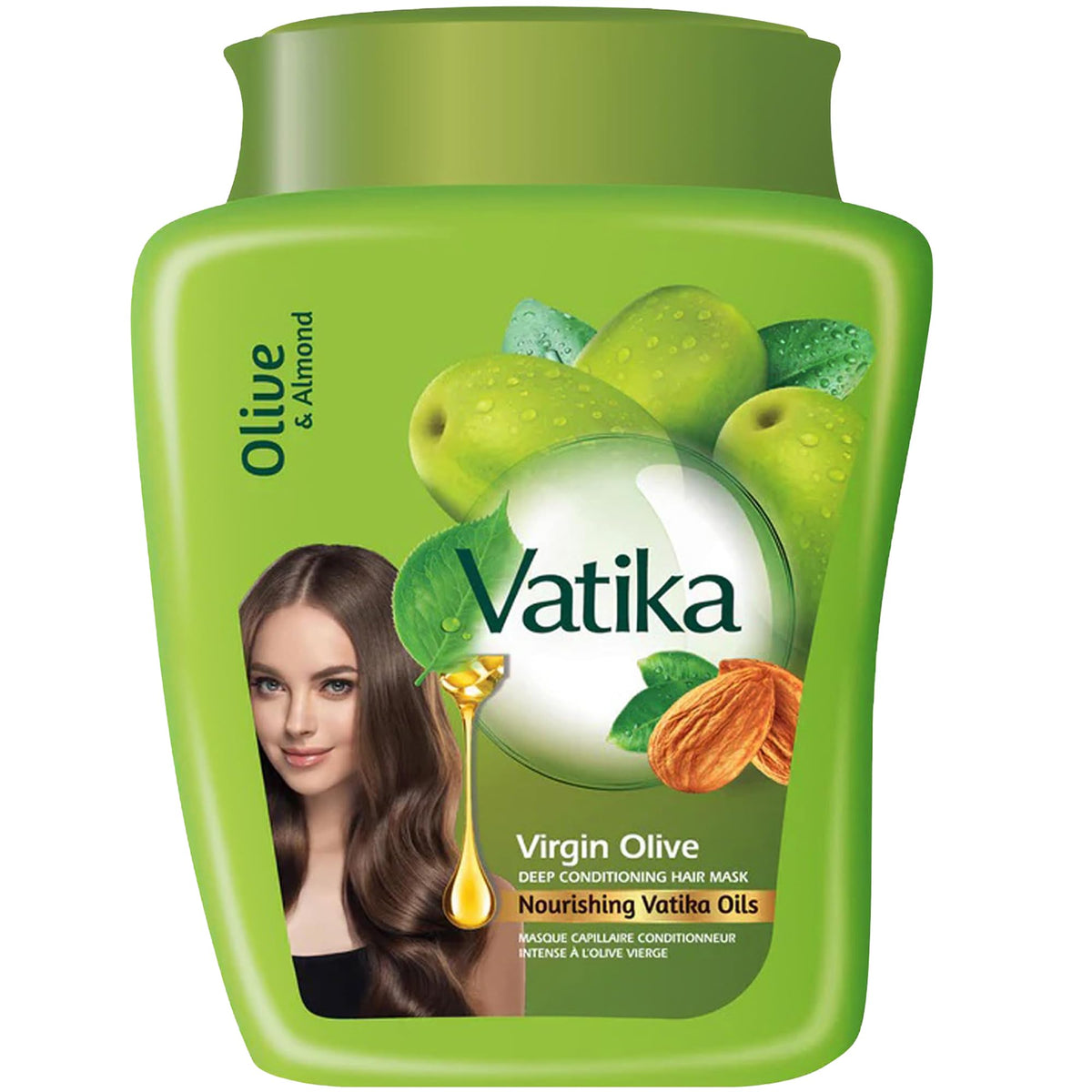 Vatika Naturals Olive Deep Conditioning Hair Mask bottle for nourishing dry hair.