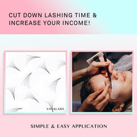 VAVALASH premium matte black premade fans texture for natural look and long-lasting hold